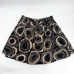 Vintage Y2K Old Navy Low Waist Circle‎ Skirt in Black Geometric Print Size 4